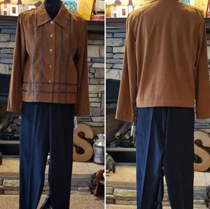 Sag Harbor Faux Suede Pants Suit NWT